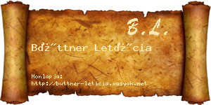 Büttner Letícia névjegykártya